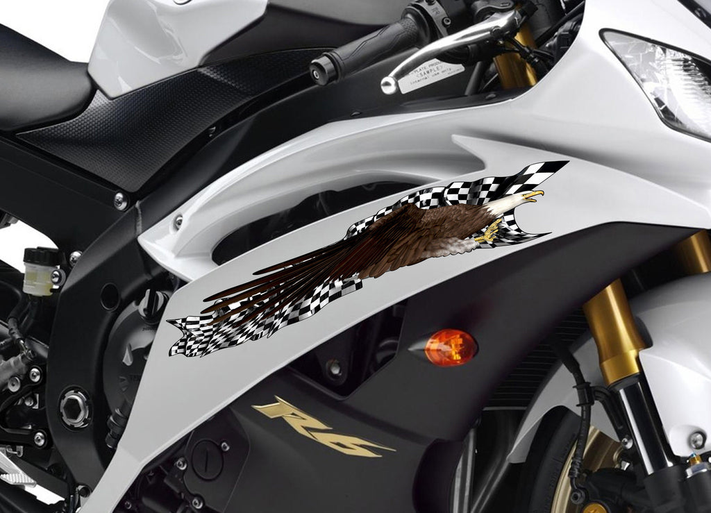 US Eagle Decal Full Color Crotch Rocket Graphics, Bold Eagle Bike Wrap Design, American Pride Bike Decal, Patriotic Motorcycle Sticker