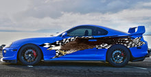 Load image into Gallery viewer, American Pride Car Wrap, US Eagle Full Color Vinyl Design, Patriotic Car Decal, Checkered Flag Car Stickers, Eagle Flag Décor
