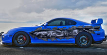 Load image into Gallery viewer, 3D Tribal Dragon Car Wrap, 3D Tribal Dragon Car Sticker, Tribal Dragon Ripped Metal Car Decal, Dragons Ripped Metal Car Graphics