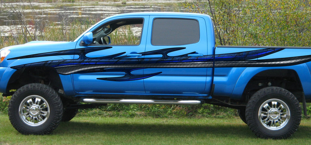 Carbon Fiber Tribal Truck Decal, Tribal Truck Vinyl Graphics, Truck Side Wrap, Carbon Fiber Car Sticker, 3D Car Decal, Tribal Car Design