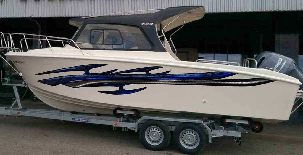 Tribal Racing Stripes Boat Design, Tribal Boat Full Color Vinyl Sticker, Tribal Watercraft Vinyl Decal, Tribal Speed Boat Vinyl Graphics