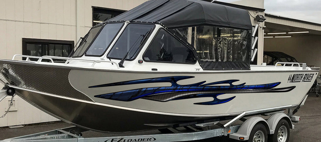 Tribal Racing Stripes Boat Design, Tribal Boat Full Color Vinyl Sticker, Tribal Watercraft Vinyl Decal, Tribal Speed Boat Vinyl Graphics