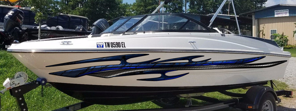 Tribal Racing Stripes Boat Design, Tribal Boat Full Color Vinyl Sticker, Tribal Watercraft Vinyl Decal, Tribal Speed Boat Vinyl Graphics