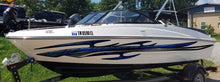 Load image into Gallery viewer, Tribal Racing Stripes Boat Design, Tribal Boat Full Color Vinyl Sticker, Tribal Watercraft Vinyl Decal, Tribal Speed Boat Vinyl Graphics