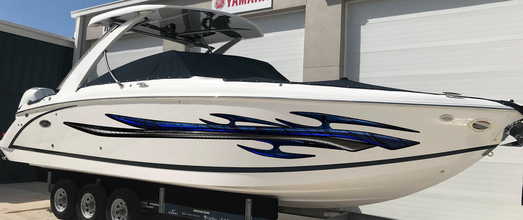 3D Tribal Boat Full Color Vinyl Sticker, Tribal Boat Vinyl Wrap, Tribal Racing Stripes Boat Sticker, Tribal Vinyl Decal, Boat Vinyl Graphics