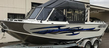 Load image into Gallery viewer, 3D Tribal Boat Full Color Vinyl Sticker, Tribal Boat Vinyl Wrap, Tribal Racing Stripes Boat Sticker, Tribal Vinyl Decal, Boat Vinyl Graphics
