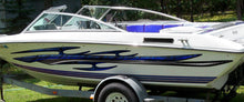 Load image into Gallery viewer, 3D Tribal Boat Full Color Vinyl Sticker, Tribal Boat Vinyl Wrap, Tribal Racing Stripes Boat Sticker, Tribal Vinyl Decal, Boat Vinyl Graphics