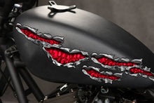 Load image into Gallery viewer, Skulls Ripped Metal Crotch Rocket Decal, Skull Street Racing Graphics, Skull Sticker Full Color Bike Chopper, Skull Motorcycle Vinyl Decal
