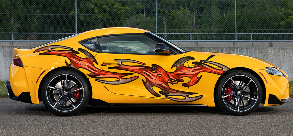3D Tribal Car Wrap, 3D Tribal Racing Stripes Vinyl Decal, Tribal Car Graphics, 3D Tribal Car Wrap, Tribal Car Decal, 3D Tribal Car Sticker