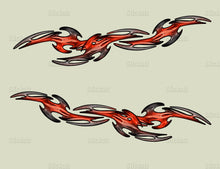 Load image into Gallery viewer, 3D Tribal Racing Stripes Car Vinyl Sticker, Tribal Truck Side Full Color Vinyl Sticker, Tribal Truck Vinyl Side Graphics, Tribal Car Decal