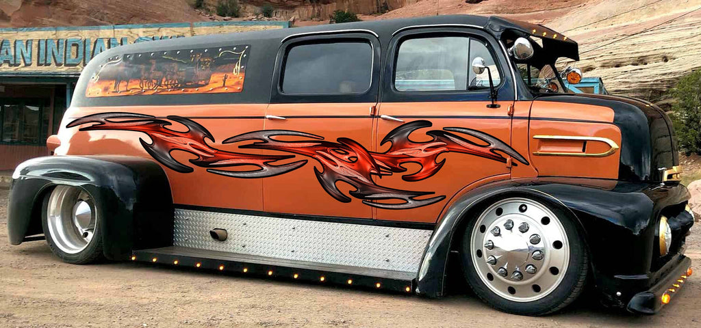 3D Tribal Racing Stripes Car Vinyl Sticker, Tribal Truck Side Full Color Vinyl Sticker, Tribal Truck Vinyl Side Graphics, Tribal Car Decal