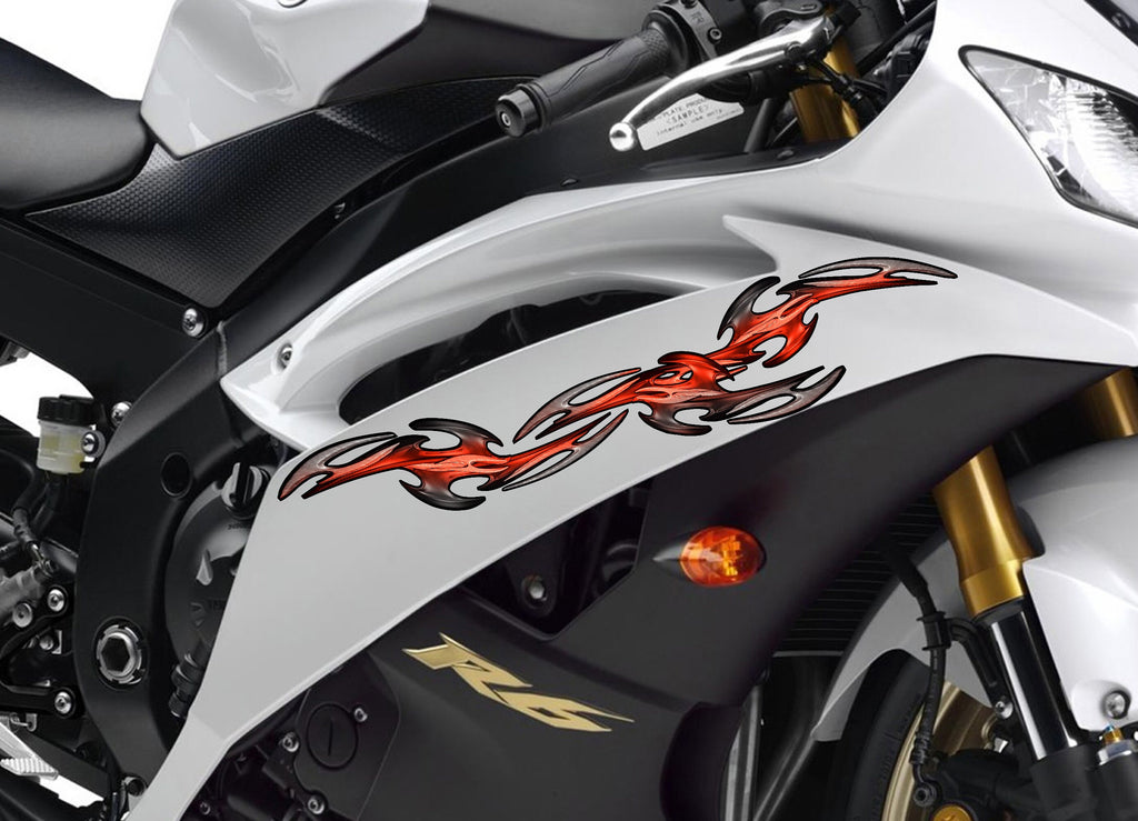 3D Tribal Sport Bike Vinyl Graphics, Tribal Bike Vinyl Wrap, Tribal Bike Sticker, Tribal Bike Decal, Dirt Bike Full Color Vinyl Sticker