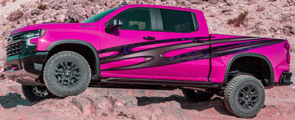 Tribal Truck Vinyl Side Graphics, 3D Tribal Racing Stripes Car Vinyl Sticker, Tribal Car Decal, Tribal Truck Side Full Color Vinyl Wrap
