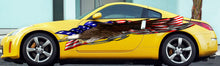 Load image into Gallery viewer, American Flag Car Sticker, Big Flag Decals, Tribal Side Graphics, US Eagle Auto Wrap, American Flag Car Decal, USA Car Side Vinyl Wrap