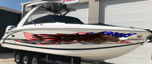 Load image into Gallery viewer, American Flag Sticker, Patriotic Cigar Boat Wrap, US Flag Vinyl Design, USA Pride Graphic Decal, Stickers for Boat, Tribal Full Color Decal