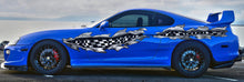 Load image into Gallery viewer, Ripped Metal Checkered Car Sticker, Racing Flag Car Decal, 3D Checkered Flag Car Wrap, Checkered Flag Racing Stripes Vinyl Graphics