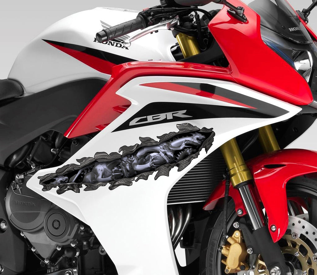 Tribal Dragon Sport Bike Decal, 3D Dragon Bike Wrap Design, 3D Dragon Bike Full Color Vinyl Sticker, Tribal Dragon Bike Vinyl Graphics