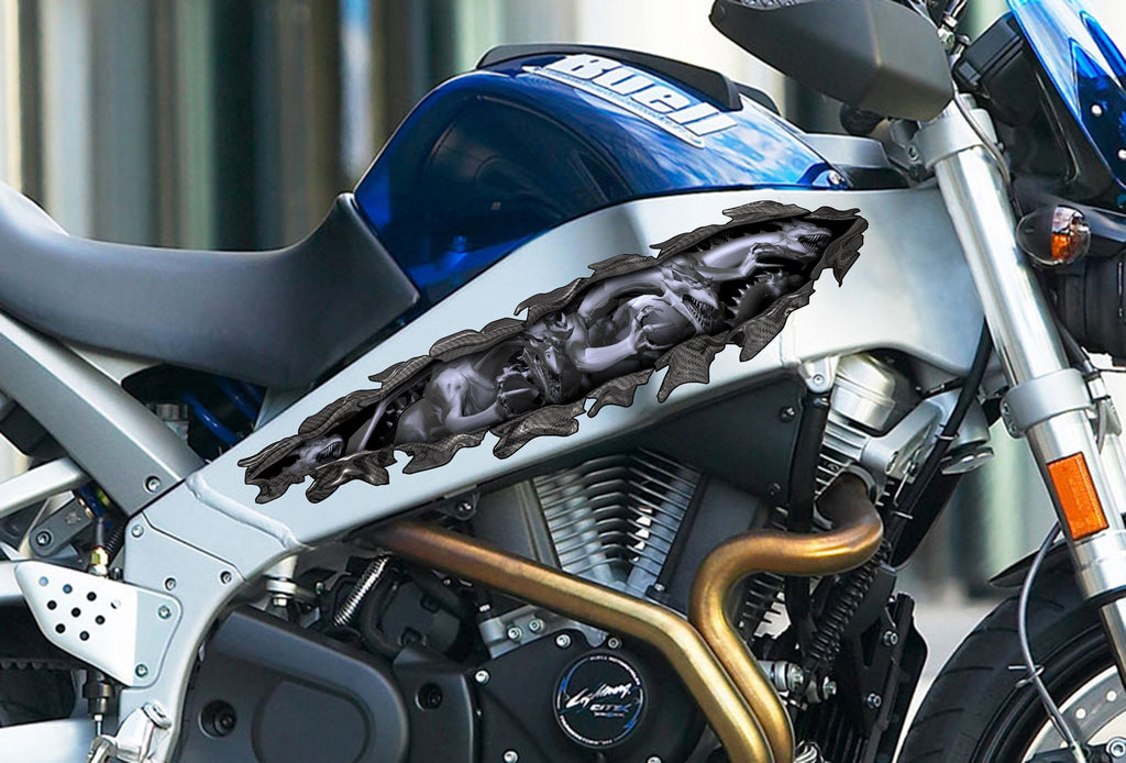 Tribal Dragon Sport Bike Decal, 3D Dragon Bike Wrap Design, 3D Dragon Bike Full Color Vinyl Sticker, Tribal Dragon Bike Vinyl Graphics