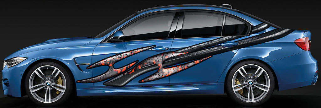 3D Tribal Car Wrap, Tribal Car Decal, 3D Tribal Car Sticker, 3D Tribal Car Graphics, 3D Tribal Racing Stripes Vinyl Design, Tribal Car Wrap