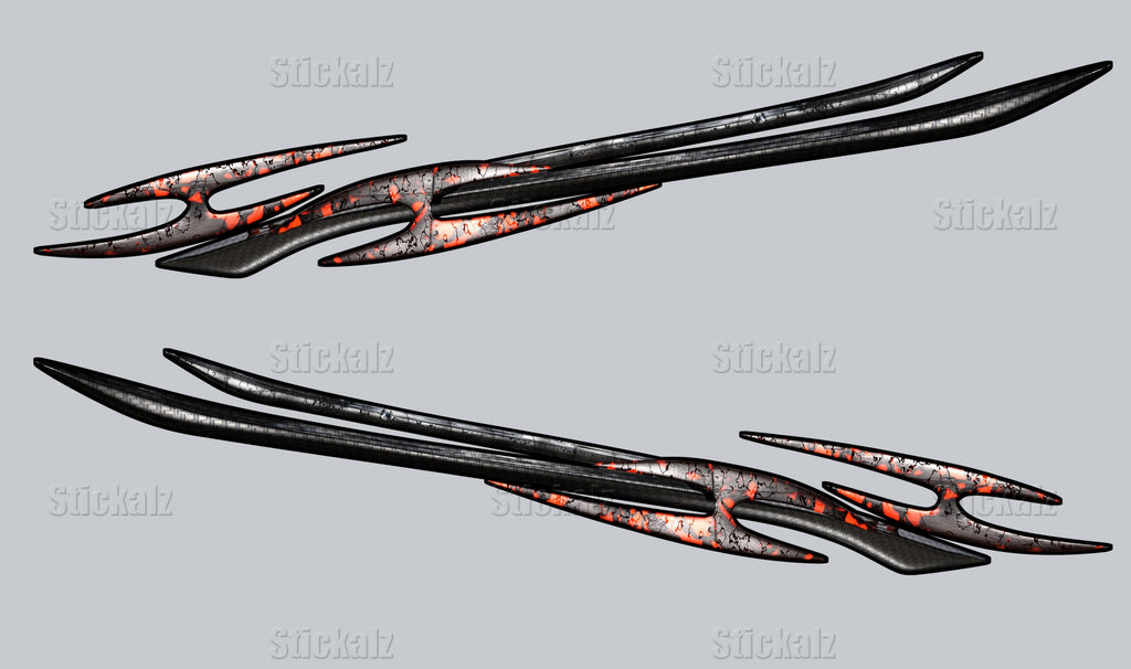 3D Tribal Car Wrap, Tribal Car Decal, 3D Tribal Car Sticker, 3D Tribal Car Graphics, 3D Tribal Racing Stripes Vinyl Design, Tribal Car Wrap