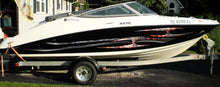 Load image into Gallery viewer, Tribal Boat Full Color Vinyl Sticker, Tribal Watercraft Vinyl Decal, Tribal Speed Boat Vinyl Graphics, Tribal Racing Stripes Boat Sticker