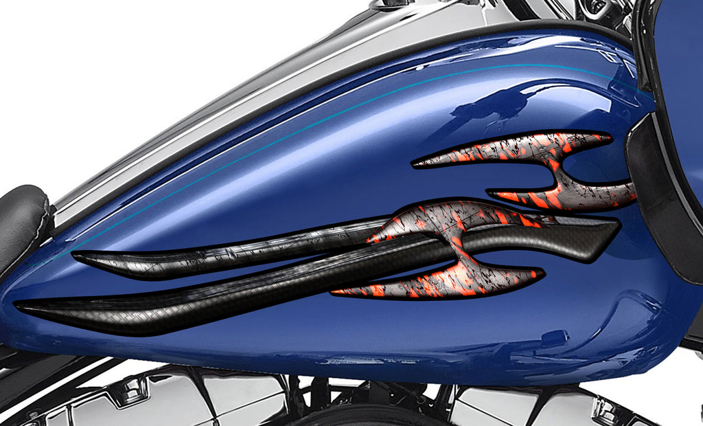 Tribal Sport Bike Vinyl Graphics, 3D Tribal Bike Decal, Tribal Bike Sticker, Tribal Bike Vinyl Wrap, Dirt Bike Full Color Vinyl Sticker