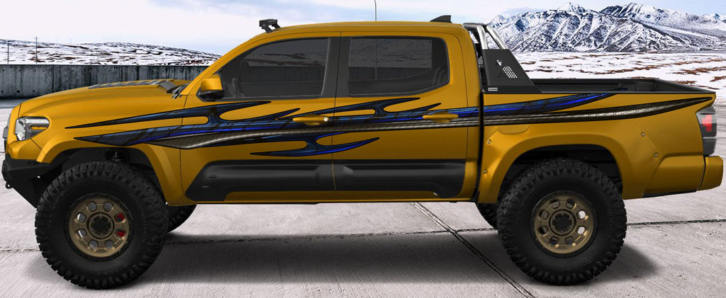 Carbon Fiber Tribal Truck Decal, Tribal Truck Vinyl Graphics, Truck Side Wrap, Carbon Fiber Car Sticker, 3D Car Decal, Tribal Car Design