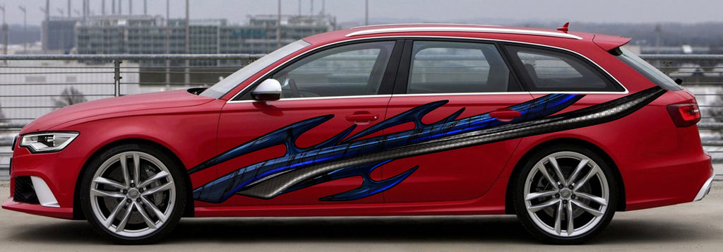3D Tribal Car Graphics, Tribal Car Wrap, 3D Tribal Racing Stripes Vinyl Decal, Tribal Car Wrap, Tribal Car Vinyl, 3D Tribal Car Sticker