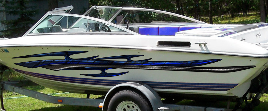 Tribal Racing Stripes Boat Design, Tribal Boat Full Color Vinyl Sticker, Tribal Watercraft Vinyl Decal, Tribal Speed Boat Vinyl Graphics