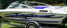 Load image into Gallery viewer, Tribal Racing Stripes Boat Design, Tribal Boat Full Color Vinyl Sticker, Tribal Watercraft Vinyl Decal, Tribal Speed Boat Vinyl Graphics