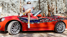 Load image into Gallery viewer, US Flag Car Wrap, American Flag Car Side Design, Big Flag Car Decals, US Pride Car Vinyl Sticker, US Flag Ripped Metal Car Vinyl Decal