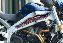 Load image into Gallery viewer, Ripped Metal USA Flag Bike Vinyl Graphics, USA Flag Motorcycle Vinyl Decal, American Flag Bike Decal, USA Flag Crotch Rocket Sticker