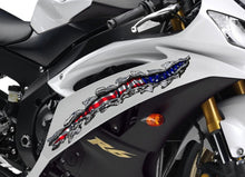 Load image into Gallery viewer, US Flag crotch rocket vinyl graphic, Ripped Metal full color bike design, 3D American flag bike vinyl decal, USA Flag Crotch Rocket Graphics