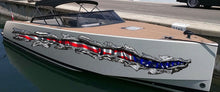 Load image into Gallery viewer, American Flag Boat Wrap, Flag Boat Design, US Flag Boat Vinyl, Big Flag Boat Graphics, US Flag Boat Sticker, Full Color USA Flag Boat Decal