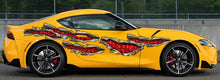 Load image into Gallery viewer, Pirate Skull Full Color Car Vinyl Design, Skulls Car Wrap, Skulls Racing Stripes Vinyl Decal, Skull Ripped Metal Car Vinyl Sticker