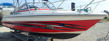 Load image into Gallery viewer, Tribal Speed Boat Vinyl Graphics, Tribal Boat Full Color Vinyl Sticker, Tribal Racing Stripes Boat Wrap, Tribal Watercraft Vinyl Decal