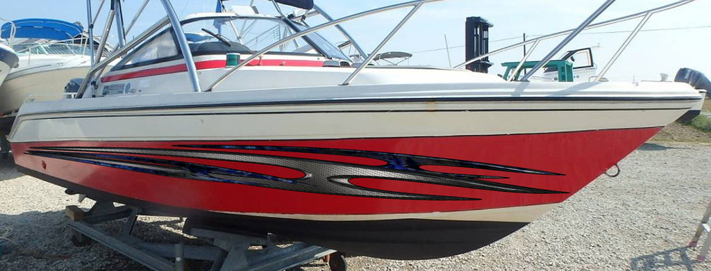 3D Yacht Vinyl Graphic, Tribal Boat Design, Tribal Boat Wrap, Tribal Racing Stripes Boat Vinyl Decal, Tribal Speed Boat Vinyl Sticker