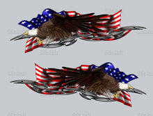 Load image into Gallery viewer, US Eagle Racing Bike Sticker Wrap, American Flag Crotch Rocket Wrap Design, Tribal Motorcycle Vinyl Decal, Patriotic Dirt Bike Sticker