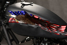 Load image into Gallery viewer, US Eagle Racing Bike Sticker Wrap, American Flag Crotch Rocket Wrap Design, Tribal Motorcycle Vinyl Decal, Patriotic Dirt Bike Sticker