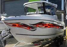 Load image into Gallery viewer, Tribal Speed Boat Vinyl Graphics, Tribal Watercraft Vinyl Decal, Tribal Racing Stripes Boat Wrap, 3D Tribal Boat Full Color Vinyl Sticker