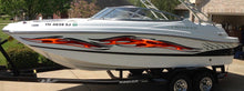 Load image into Gallery viewer, Tribal Speed Boat Vinyl Graphics, Tribal Watercraft Vinyl Decal, Tribal Racing Stripes Boat Wrap, 3D Tribal Boat Full Color Vinyl Sticker