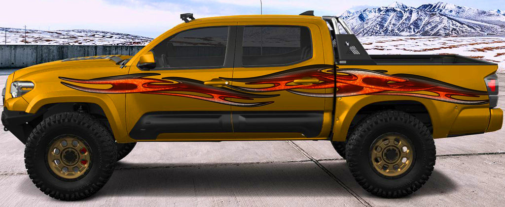 3D Tribal Truck Vinyl Side Graphics, Tribal Truck Design, Tribal Truck Side Full Color Vinyl Sticker, Tribal Truck Wrap, Tribal Car Sticker