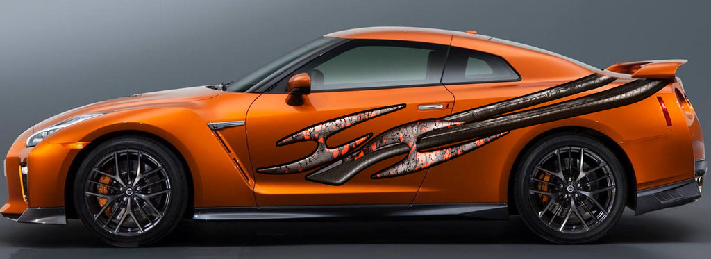 3D Tribal Racing Stripes Vinyl Decal, Tribal Car Graphics, 3D Tribal Car Wrap, 3D Tribal Car Wrap, Tribal Car Decal, 3D Tribal Car Sticker