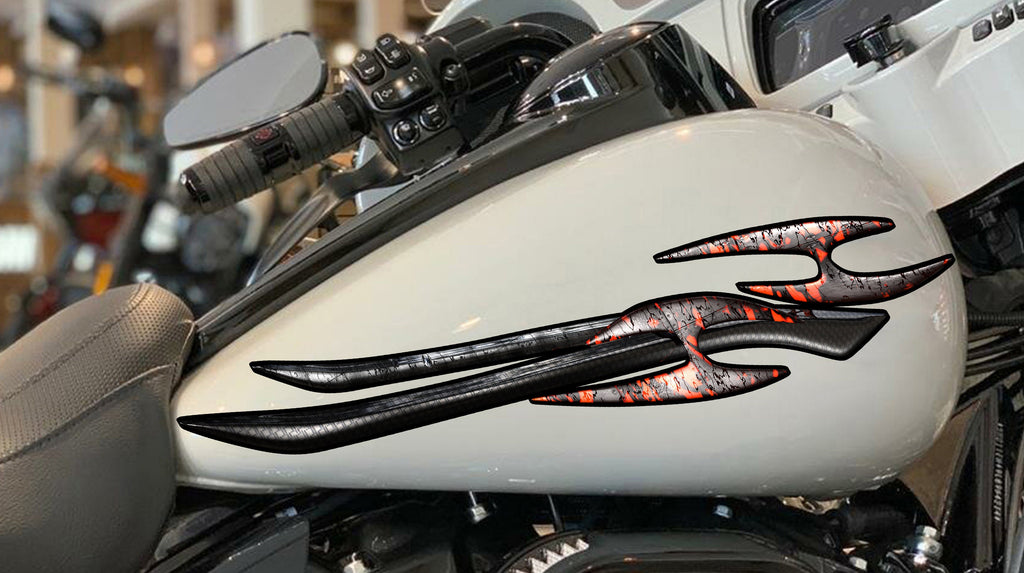 Tribal Sport Bike Vinyl Graphics, 3D Tribal Bike Decal, Tribal Bike Sticker, Tribal Bike Vinyl Wrap, Dirt Bike Full Color Vinyl Sticker