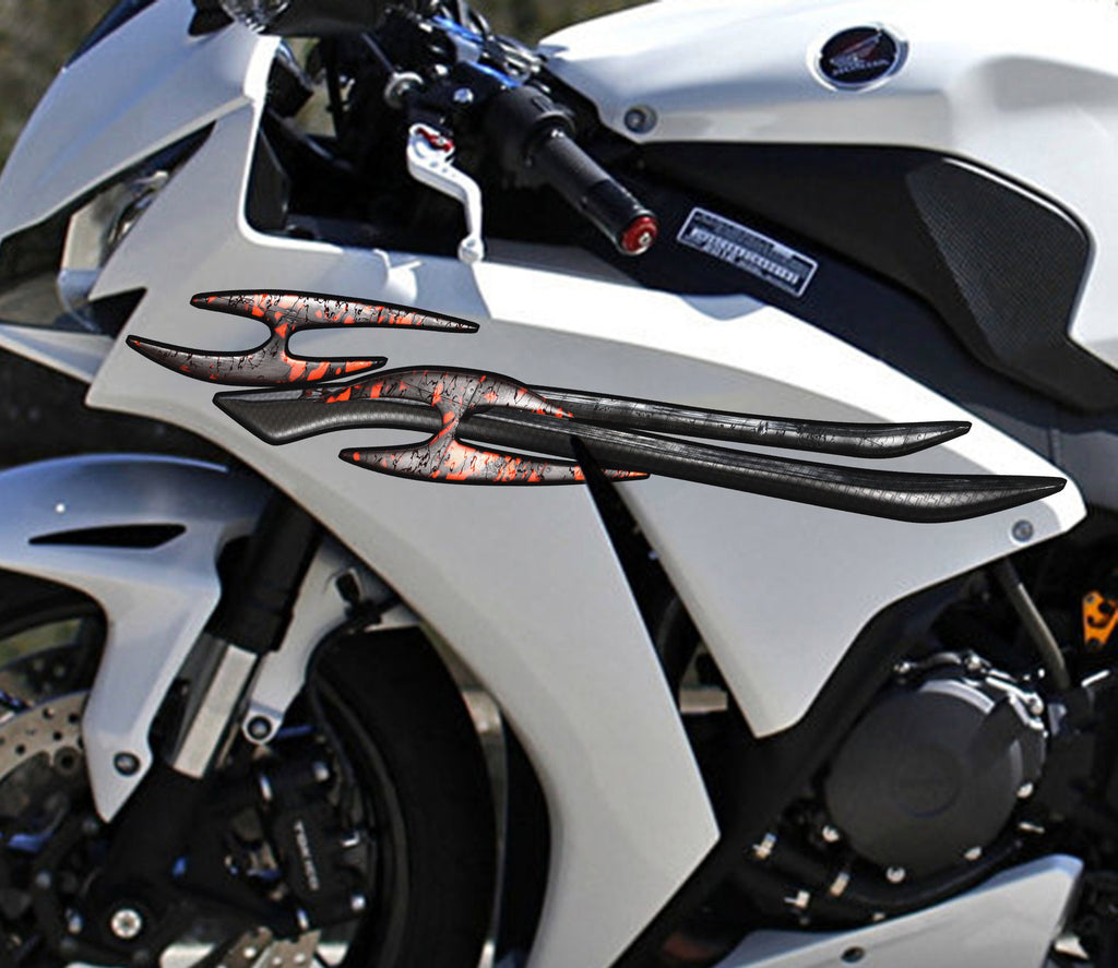 Tribal Sport Bike Vinyl Graphics, 3D Tribal Bike Decal, Tribal Bike Sticker, Tribal Bike Vinyl Wrap, Dirt Bike Full Color Vinyl Sticker