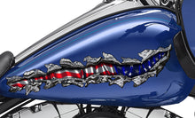 Load image into Gallery viewer, Ripped Metal USA Flag Bike Vinyl Graphics, USA Flag Motorcycle Vinyl Decal, American Flag Bike Decal, USA Flag Crotch Rocket Sticker