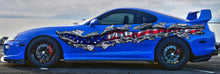 Load image into Gallery viewer, American Flag full color car side graphics, 3D Ripped Metal USA Flag Car Decal, 3D USA Flag Car Side Wrap, USA Flag Car Vinyl Sticker