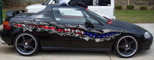 Load image into Gallery viewer, American Flag full color car side graphics, 3D Ripped Metal USA Flag Car Decal, 3D USA Flag Car Side Wrap, USA Flag Car Vinyl Sticker