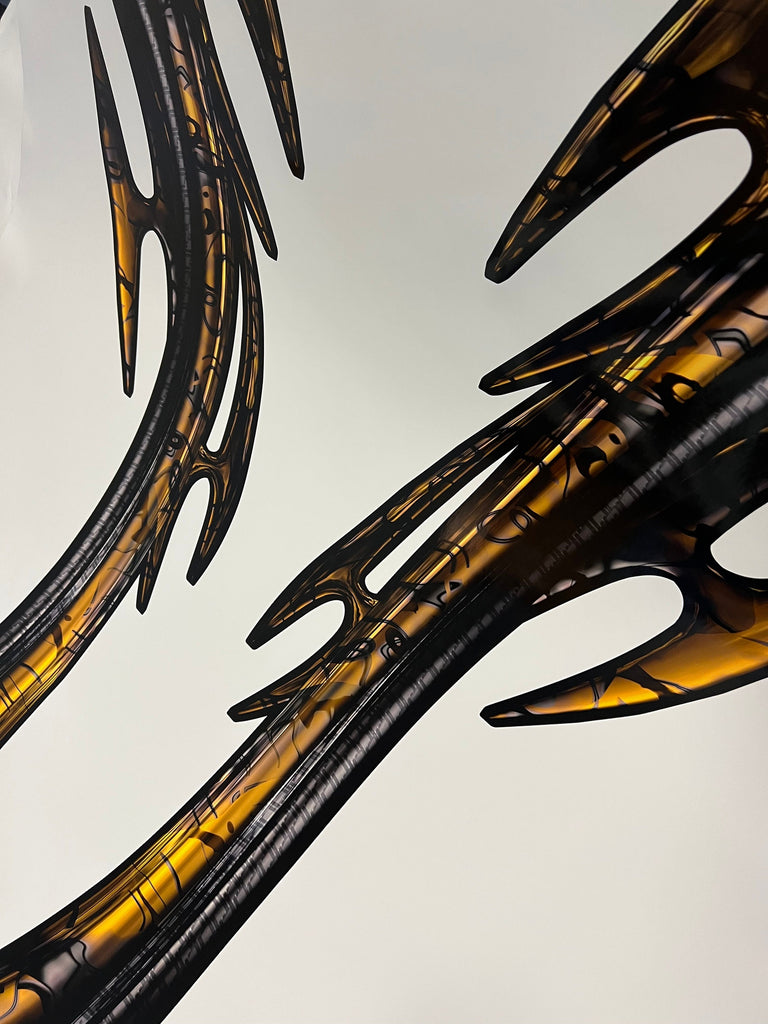 Tribal Chopper Graphics, Chopper Graphic Decal, Tribal Crotch Rocket Wrap, Weapon Bike Vinyl, 3D Graphics of a Motorcycle Sticker