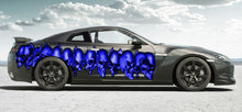 Load image into Gallery viewer, 3D Skulls Car Graphics, 3D Skulls Racing Stripes Vinyl Sticker, 3D Skulls Car Sticker, Skulls Tribal Car Wrap, Skulls Car Decal